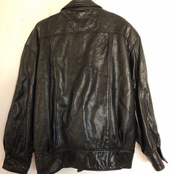 VINTAGE 1987 MAXIMA for NEIMAN MARCUS  Leather Snap Front Motorcycle Jacket USA - Picture 3 of 3
